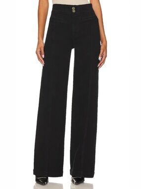 FRAME Tailored Wide Leg Jeans Film Noir Black High Rise Size 27